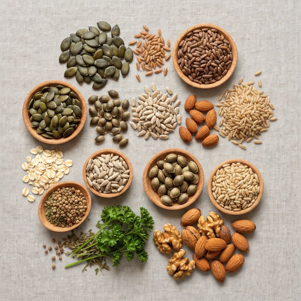Zinc-rich plant sources including seeds and grains